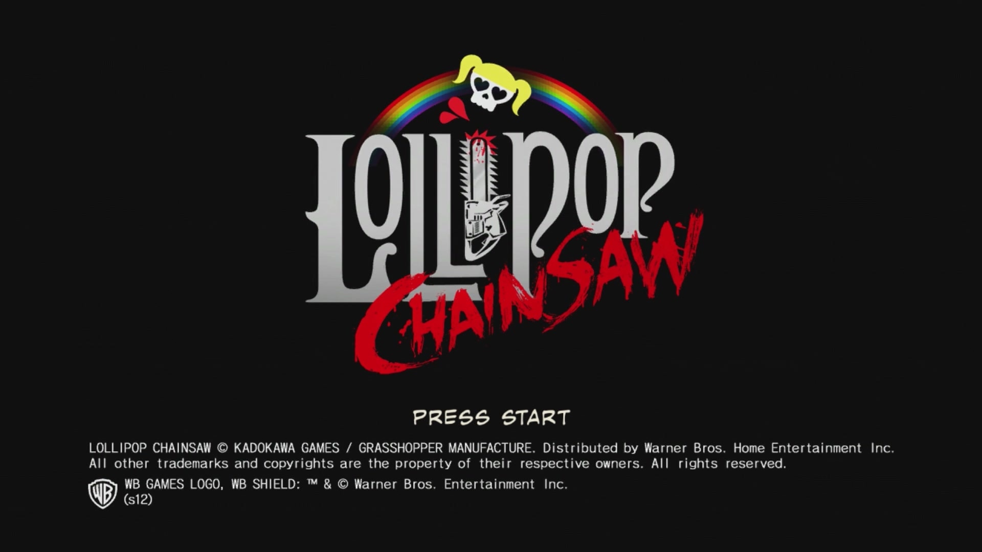 Lollipop Chainsaw title screen for Xbox 360